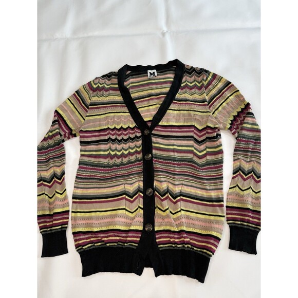 Missoni Sz 10 S/M Fine Knit Long Chevron Zig-Zag Iconic Cardigan Sweater - Picture 2 of 13